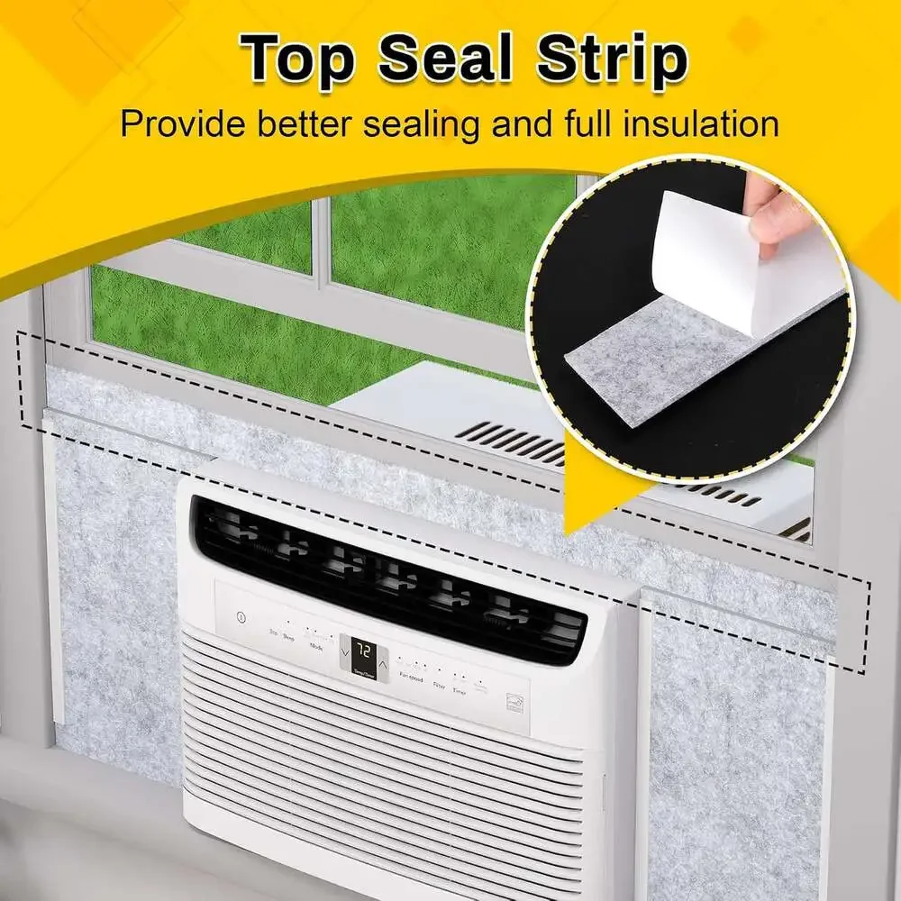 Window Air Conditioner Side Insulation Foam Panels with Felt Layer 9X16.5 Inches